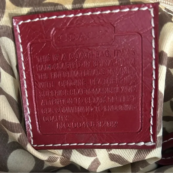 Coach Red Signature Tote with Buckle-Trim Handles - Picture 10 of 10